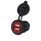 USB разъем от 12 В до 5 В пост 12-24V USB Зарядное устройство мотоцикл dual USB розетка Зарядное устройство Мощность адаптер розетки Мощность с светодиодный