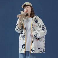 alphabet graffiti streetwear baseball yarsity jacket women korean fashion clothes tooling style loose harajuku jackets for women