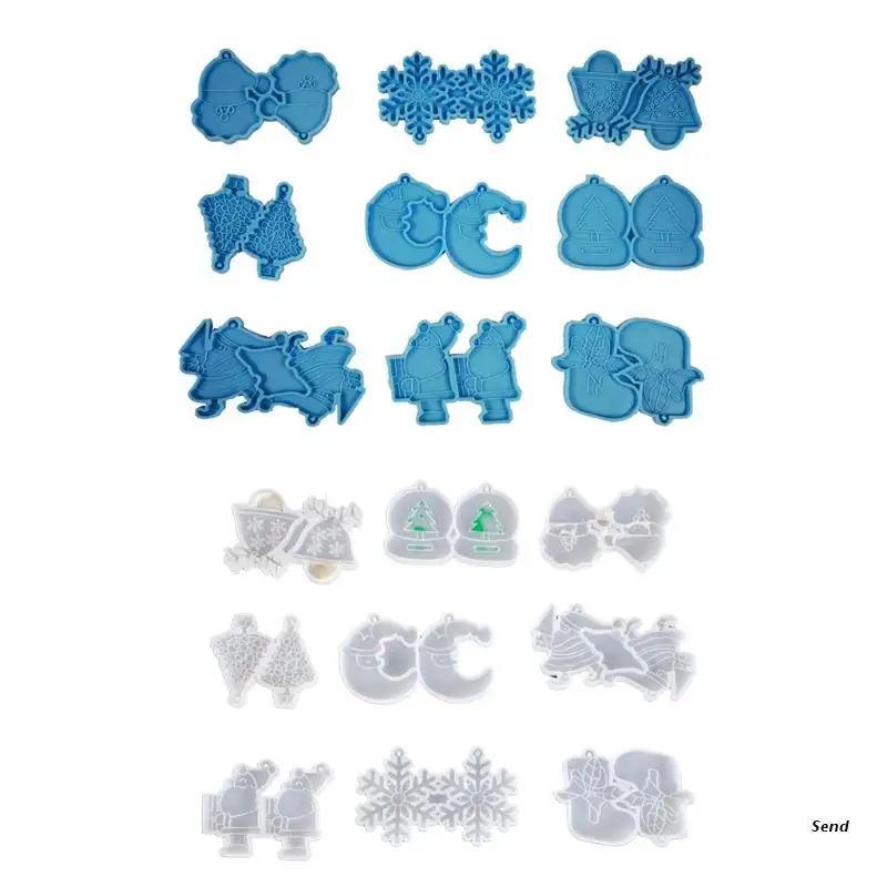 

1 Pc/9 Pcs Christmas Earring Mold Resin Silicone Earring Mold Jewelry Tool Epoxy Resin Casting Jewelry Making Diy Craft
