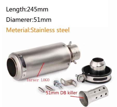 a15-51mm 51 мм/60 мм выхлопная труба мотоцикла с DB killer выхлопная труба мотоцикла глушитель для gp-project выхлопная труба из углеродного волокна - Цвет: a15-51mm