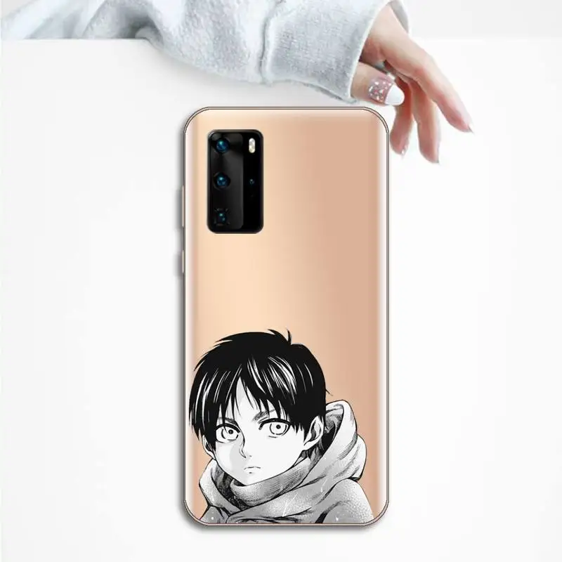 

Hot Anime Attack On Titan Phone Case Transparent for Huawei P20 P30 P40 honor 8 10i P smart 2019 Samsung A71 A21S S10 20 plus