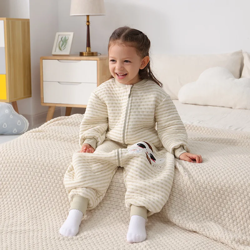 Baby Sleeping Bags Spring Autumn Thin Cotton Leg Split Toddler Sleepsack Air Cotton Warm Anti-kick Quilt Unisex Bed Blankets