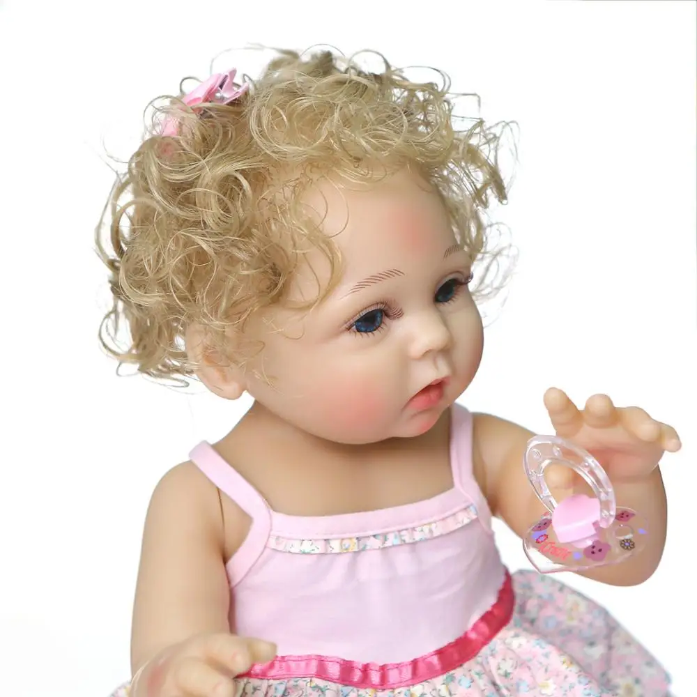 NPK 47 см вьющиеся волосы в двух цветах популярный Мягкий силикон для всего тела