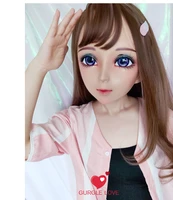 ying 8female sweet girl resin half head kigurumi bjd eyes crossdress cosplay japanese anime role lolita mask with eyes and wig
