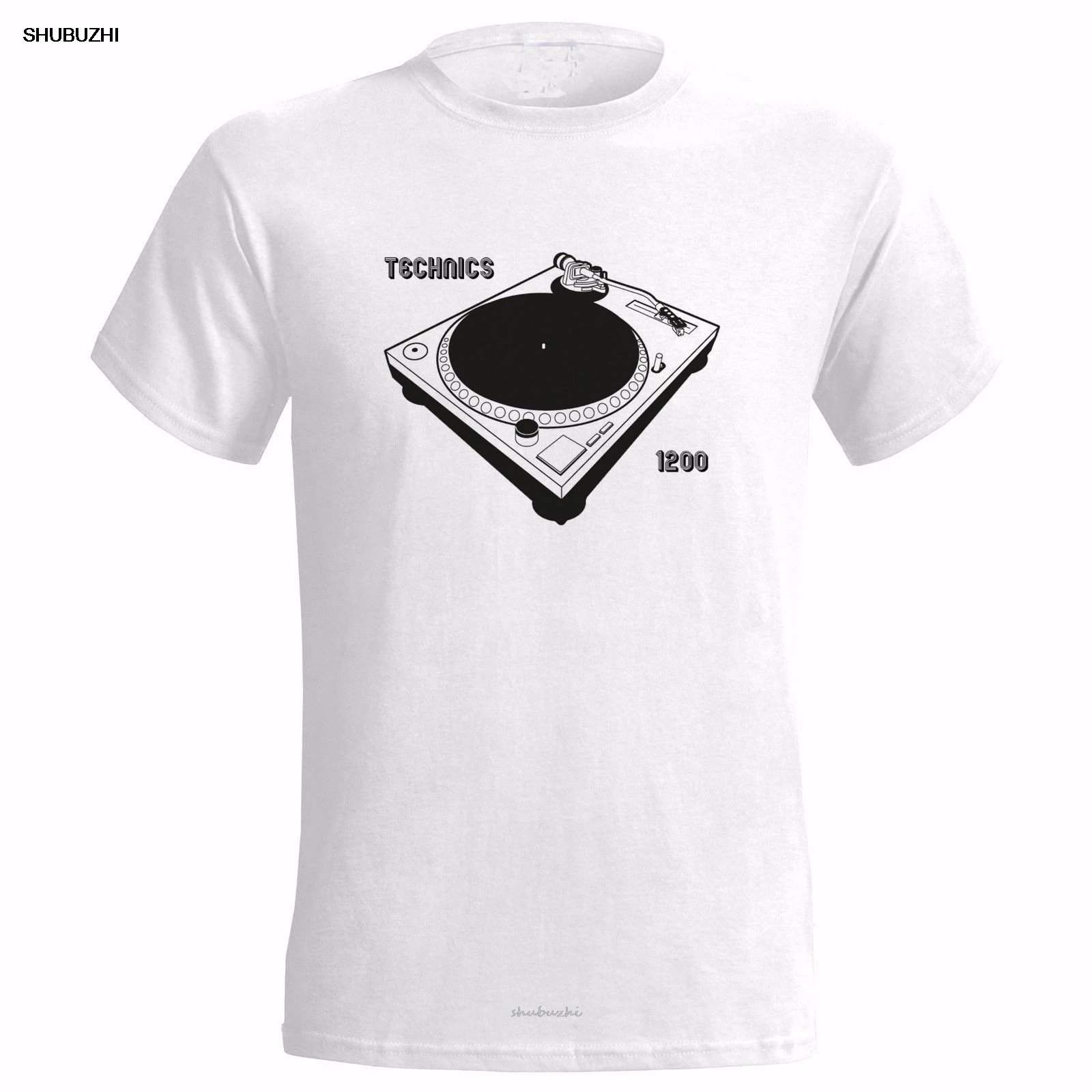 Техника 1200 колоды Мужская футболка Классический ретро DJ техническая в стиле хип