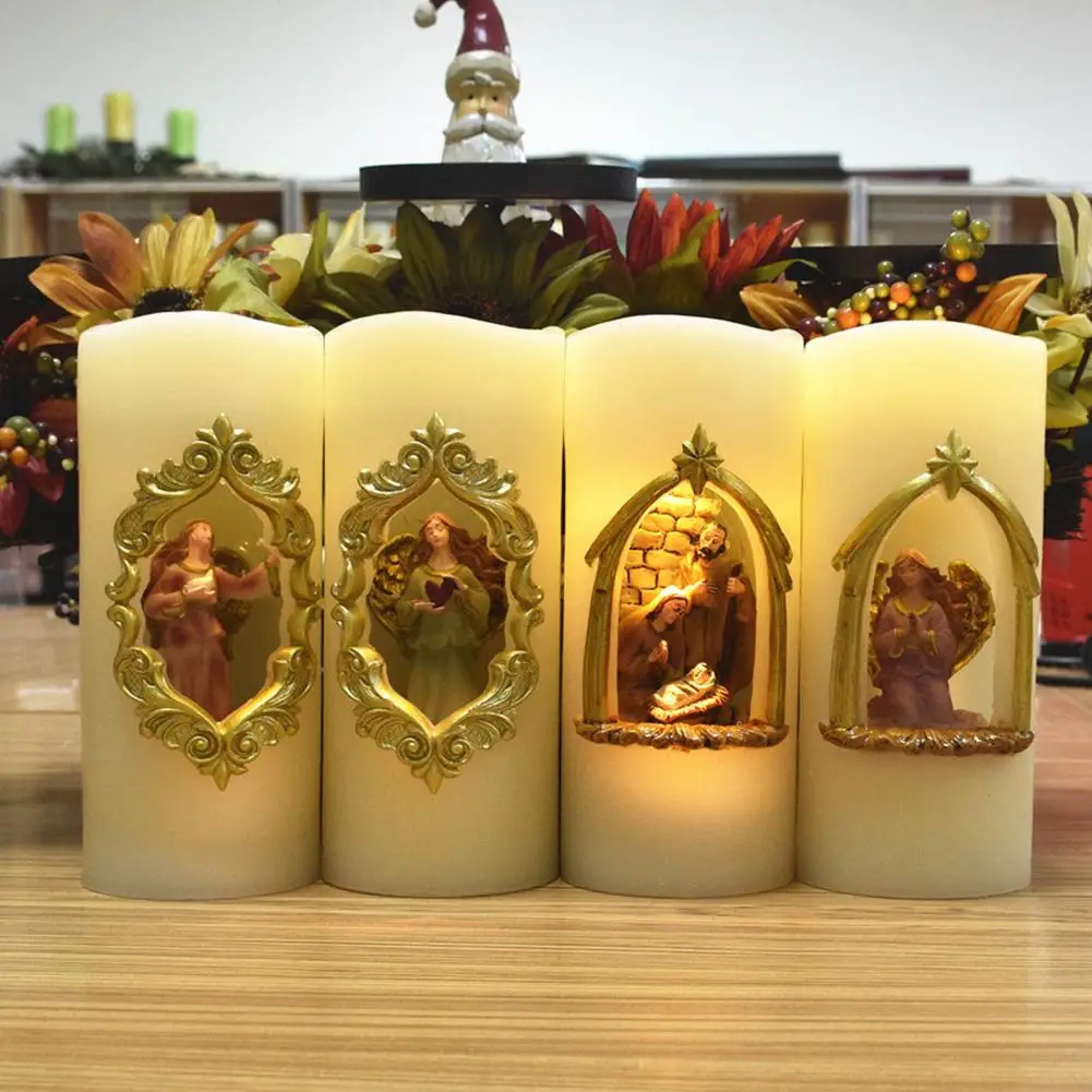 Электронная свеча Ночной светильник Свеча на батарейках воск для рождества