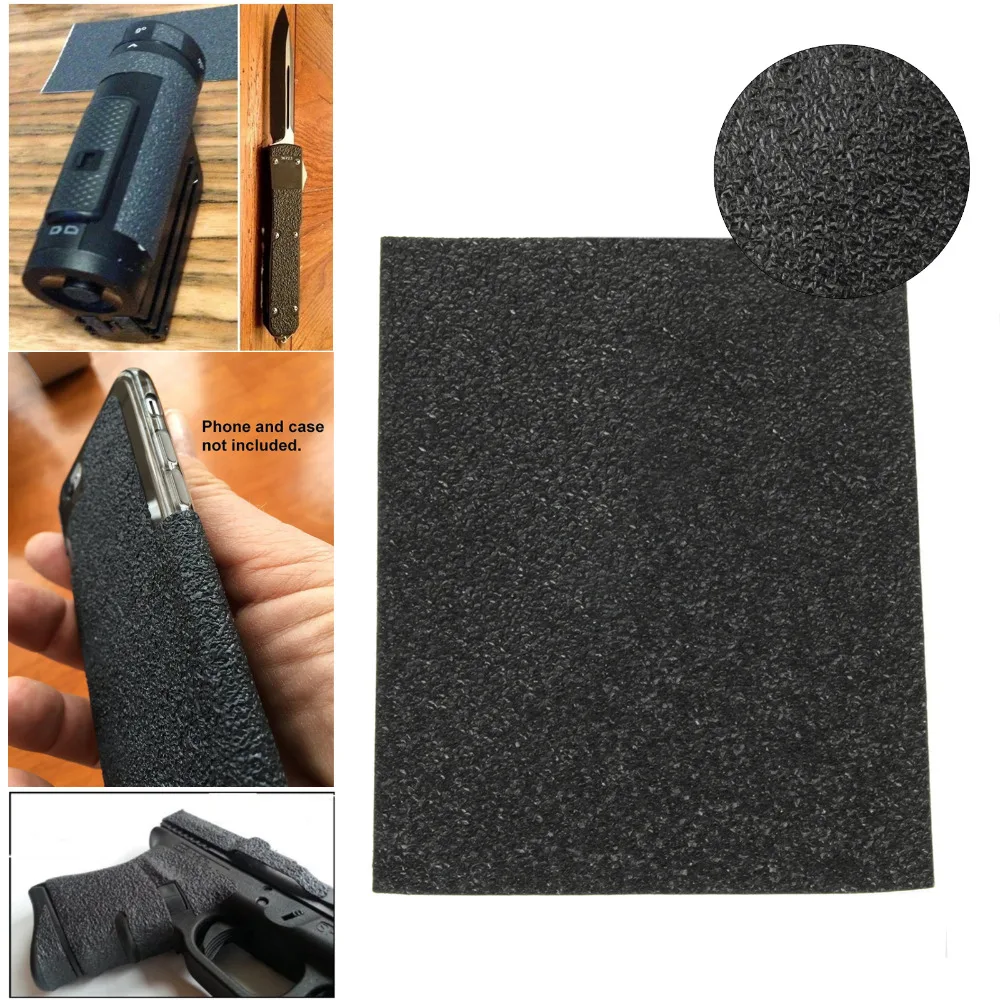 

1pc Grips Material Sheet Black Textured Rubber Grip Tape suitable for Guns Cell Phones Cameras Knives Tools