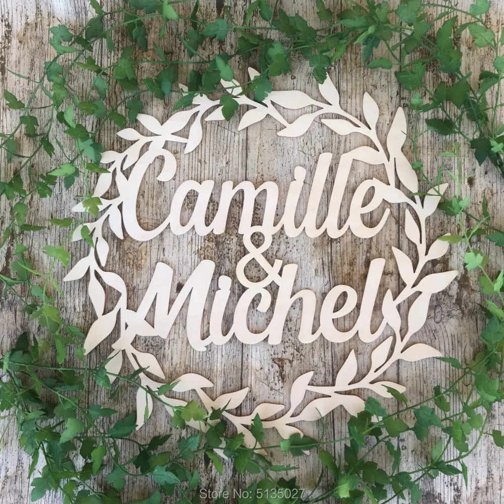 Персонализированные Свадебный венок Украшение для волос лазерная резка имя
