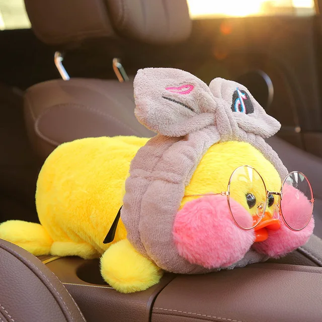 

30cm Cartoon Cute LaLafanfan Cafe Duck Plush Tissue Box Durable Home Car Sofa Paper Tissue Holder Napkin Case Pouch Kids Toys