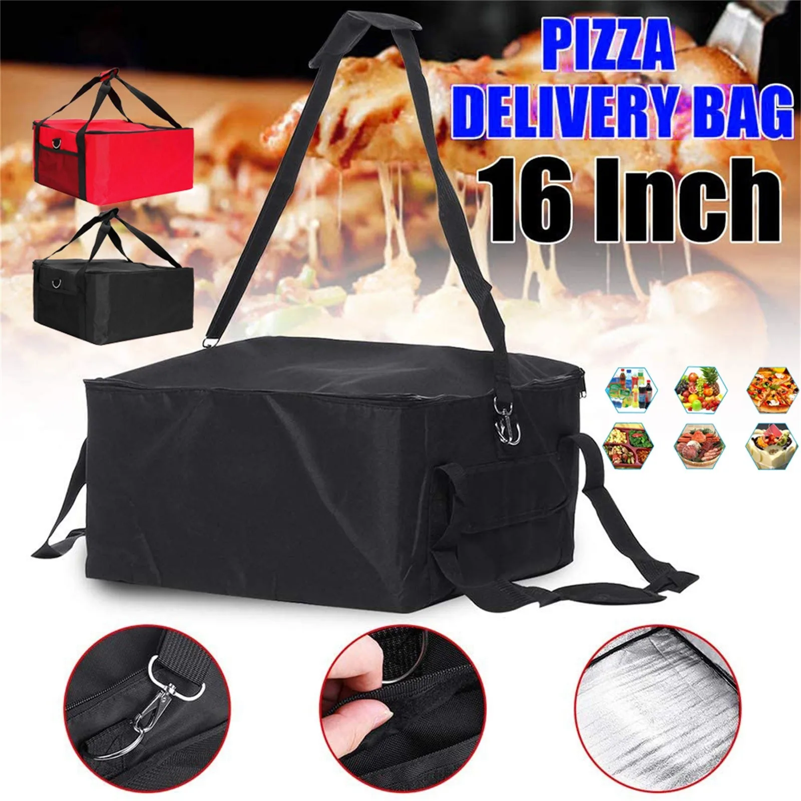 

Pizza Bag Extra Large Thermal Insulation Winter Meal Delivery Free Red Pizza for delivery services pizza bag NEW 2021органайзер