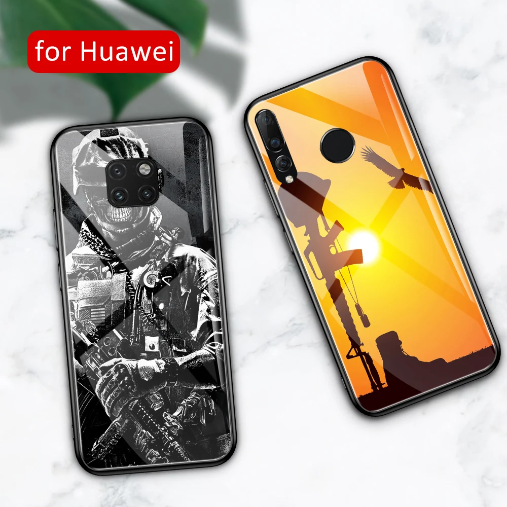 Для HUAWEI Mate 10 lite чехол Стекло крышка nova 3 солдат для Huawei 9 20 pro 20x RS 3i 3e 4 4e 5i Y9