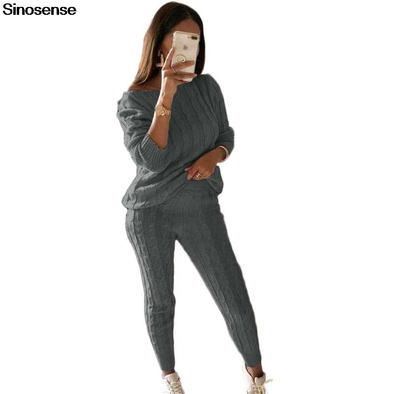 Женский свитер и комплекты повседневный спортивный костюм осенний комплект из