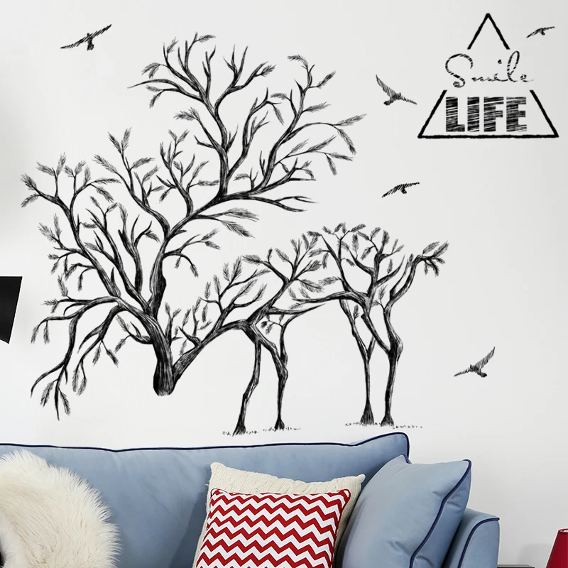 [SHIJUEHEZI] ветка дерева Wapiti стикер на стену DIY Moose животное фрески наклейки для