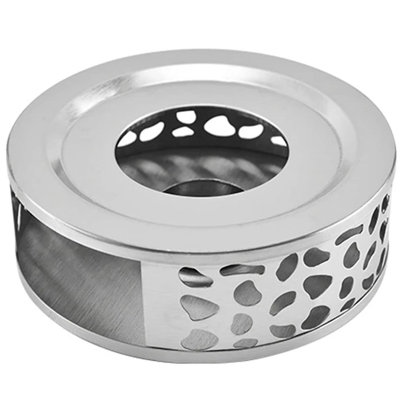 

Tea Warmer Coffee Warmer Made Of Stainless Steel with Tealight Holder Tea Base Hollow Carved Design Heater Coffee Warmer