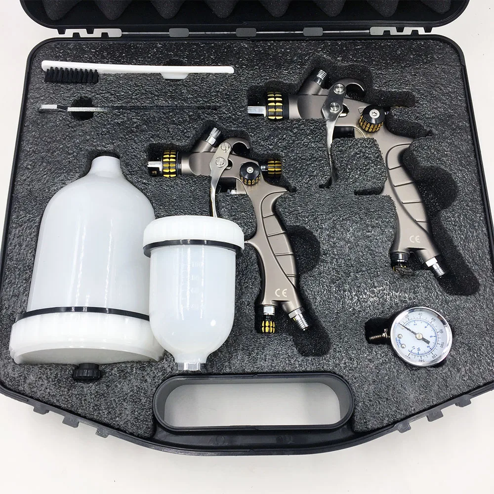 

SAT1215-2K HVLP Spray Gun Car Face Paint Gun 1.0/1.3mm Nozzle 2 in 1 HVLP Pneumatic Painting Spray Gun