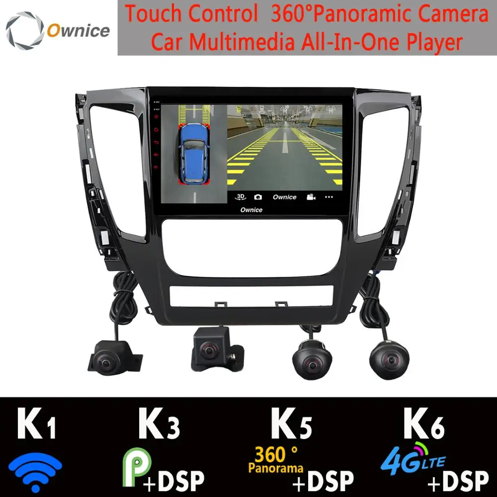 Панорамная камера 360 ° Android 9 0 8 ядер 4 Гб + 64 ГБ DSP CarPlay плеер для Mitsubishi Pajero Sport Montero 2016