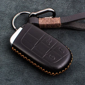 1 Pcs Genuine Leather Car Key Cover For Fiat Ottimo  For Jeep Renegade Grand Cherokee Chrysler 300C Key cases