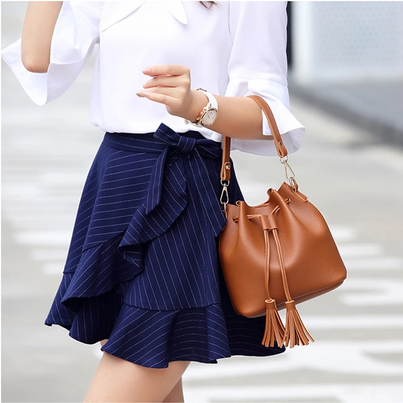 Сумка женская кожаная через плечо с кисточками на шнурке|brand handbags|handbag brandfemale handbags