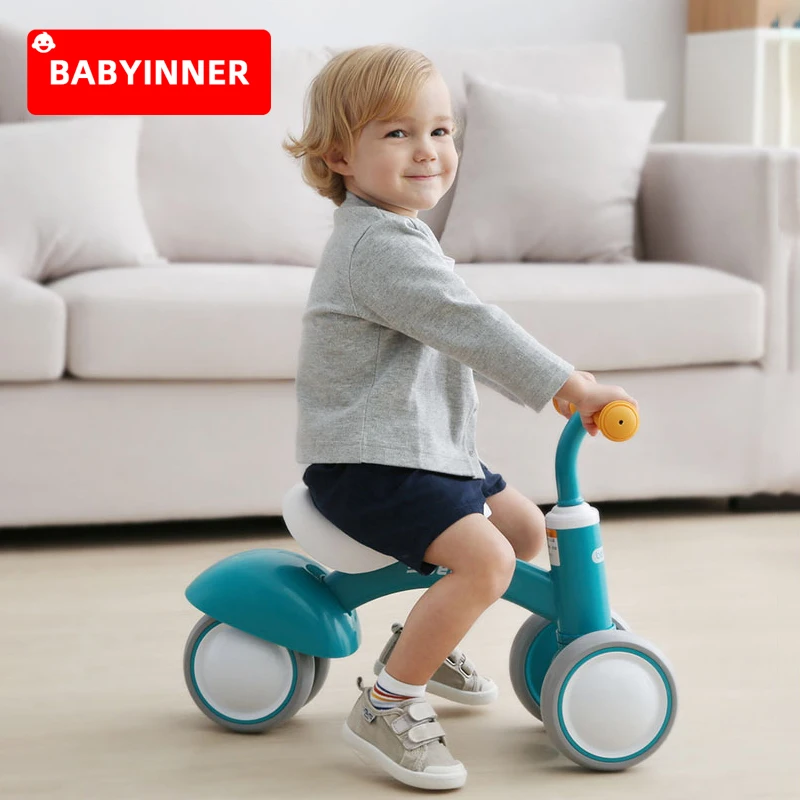 

Детский велотренажер BABYINNER, без педалей, детский велосипед, противоскользящая игрушка для малышей, 4 колеса, обучающий ходовой скутер, детск...