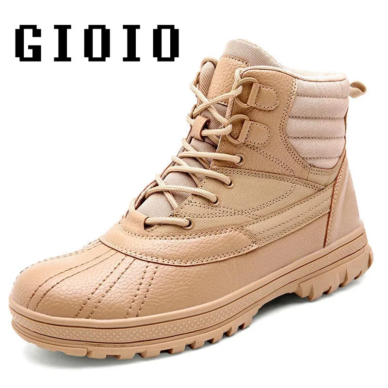 

Men's Boots Army Boot Men Work Safety Shoes Military Winter Outdoor Leather Shoes Men Ankle Boots Large Size 39-48 Botas Hombre