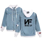 Мужскаяженская джинсовая куртка NF, с капюшоном, в стиле Харадзюку