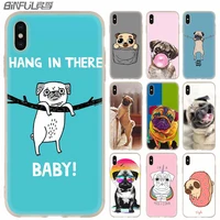 animal cute pug dog soft silicone case 2020 for iphone 13 11 12 pro x xs max xr 6 6s 7 8 plus se 2020 mini cover