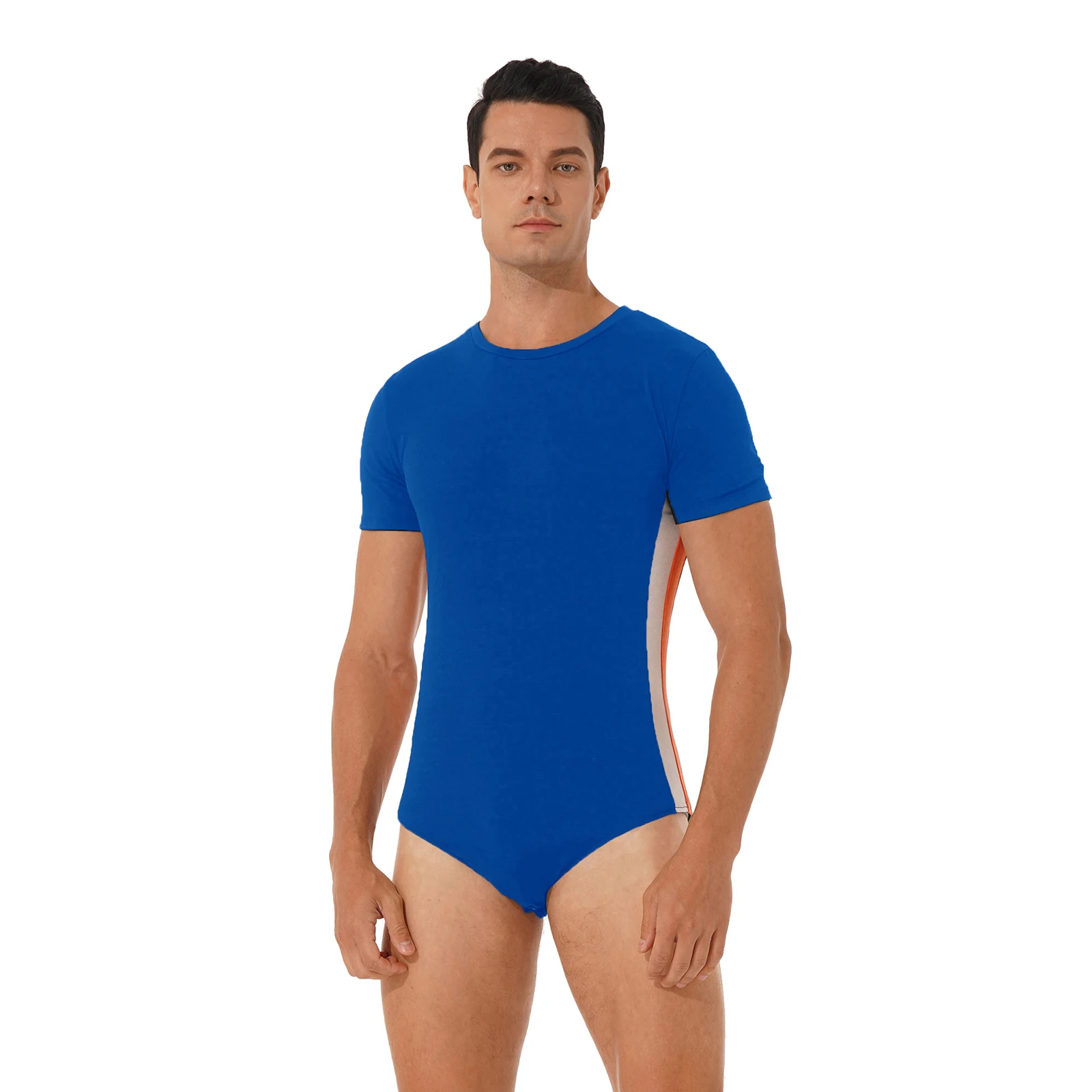 Комбинезон мужской гимнастический с короткими рукавами и пуговицами на