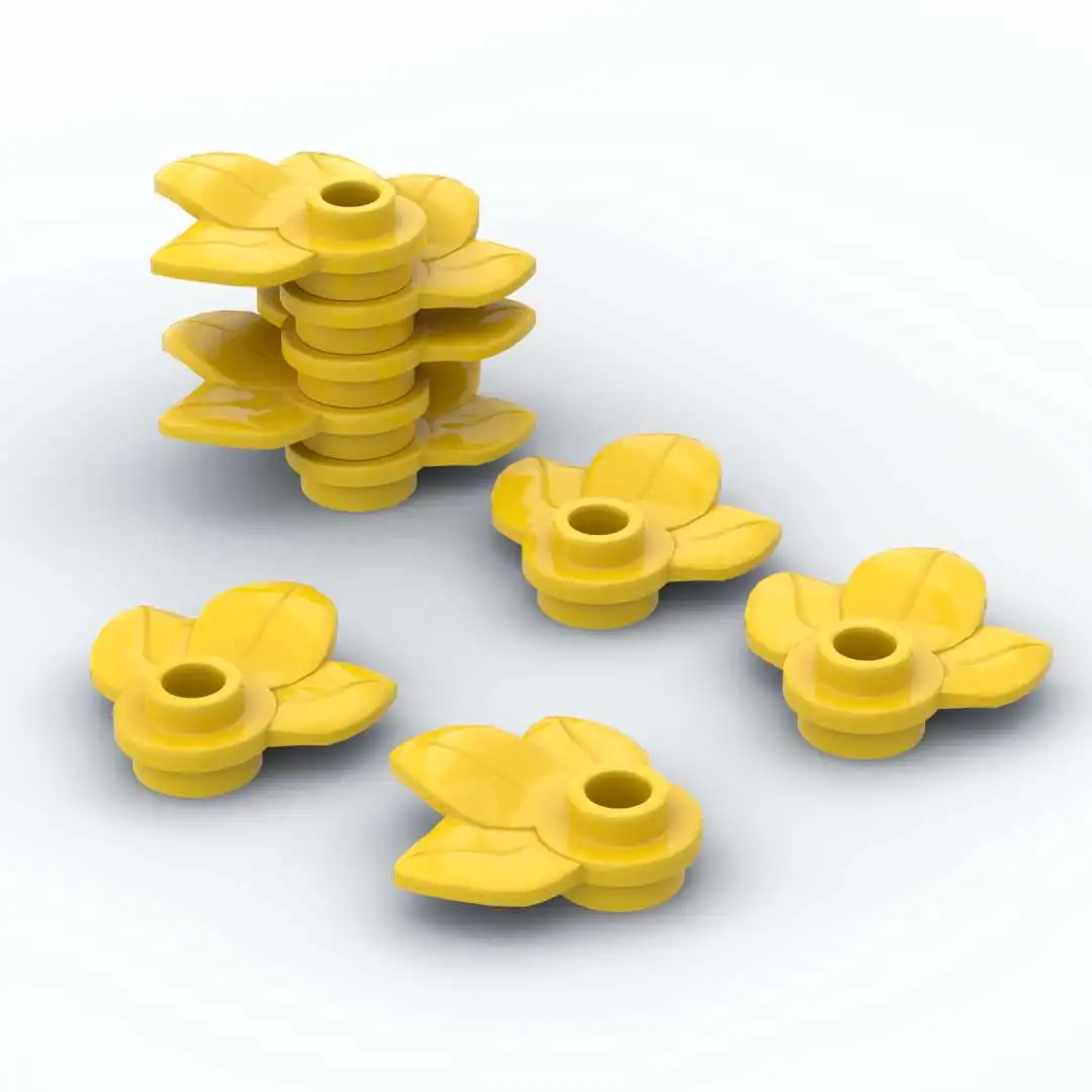 

450pcs/lot Flower Bricks Plant Plate Round 1x1 with 3 Leaves 32607 Building block toy for children kids creative gifts