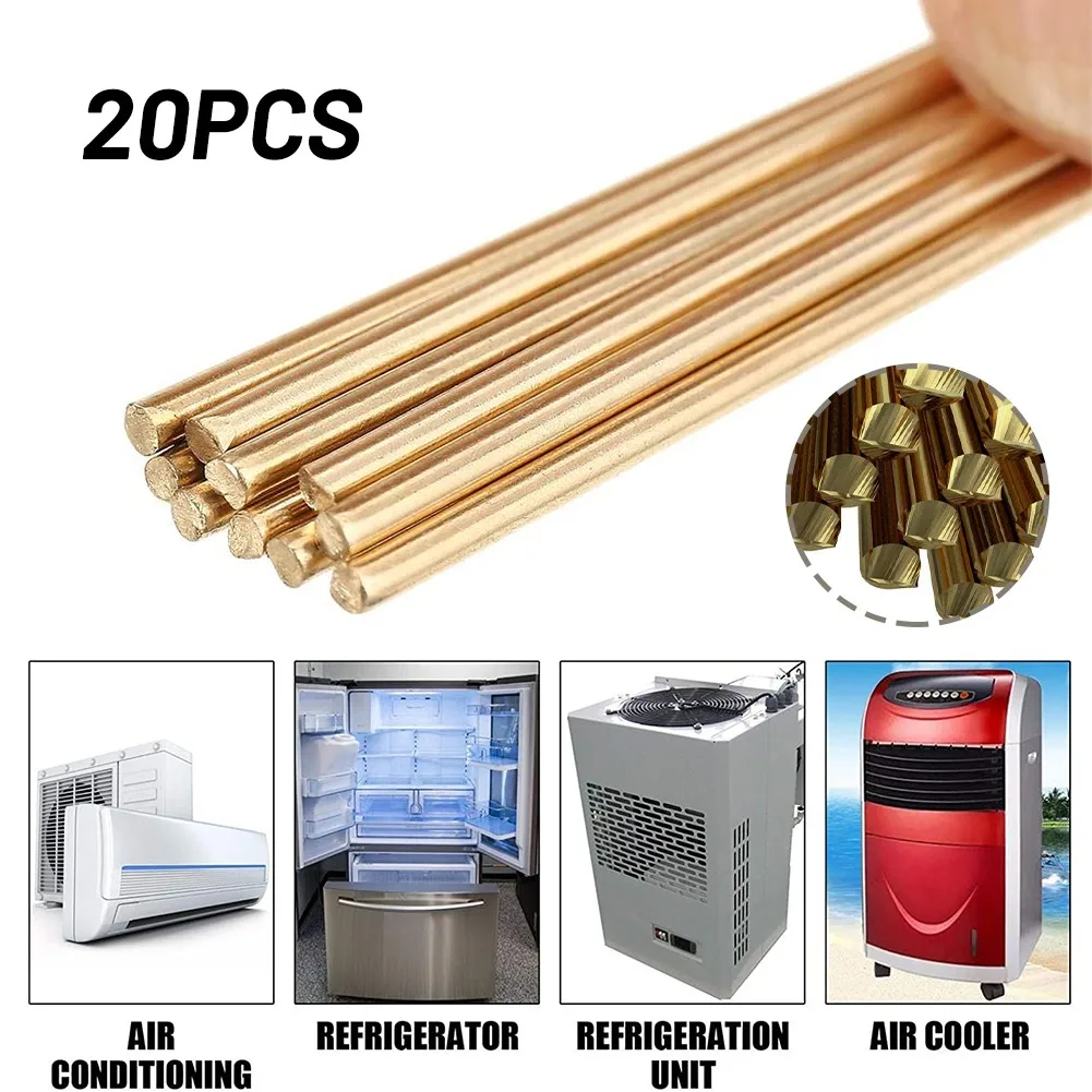 

20pcs 1.6*250mm Brass HS221 Welding Wire Brazing Rods With Low Temperature Applicate For Brass Oxygen- Acetylene Gas Welding
