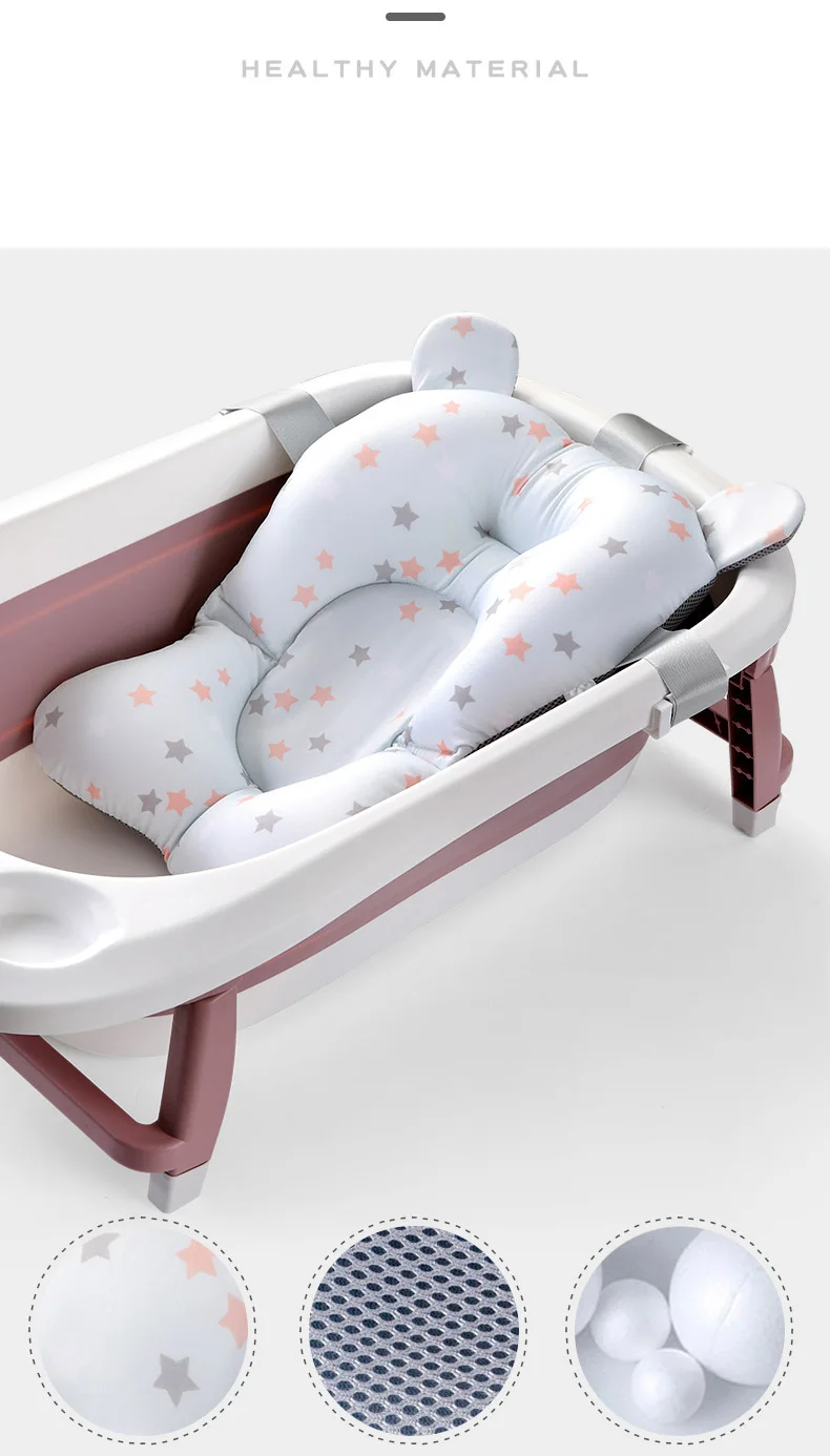 Мультфильм Draagbare Baby Douche Bad Pad Противоскользящий плохой коврик Pasgeboren Veiligheid Bad Ondersteuning Kussen Opvouwbaar мягкий Kussen