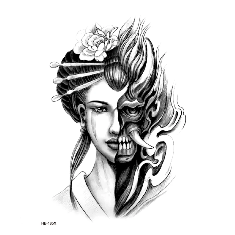 

Beauty Girl Waterproof Temporary Tattoos Men Flash Tattoo Tatuagem Temporales Equinox Flower Skin Tatoos Fake Tattoo Sleeve