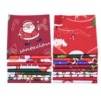 25x25cm santa claus printed cotton cloth sewing quilting fabric for patchwork needlework diy handmade material christmas decor