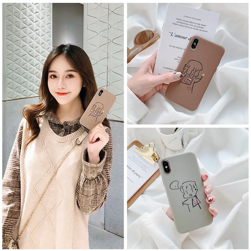 Suitable for Huawei Glory 20 6 7 8 9 10 v30pro series mobile phone case hand-painted boy and girl couple protection cover SP36 | Дом и сад