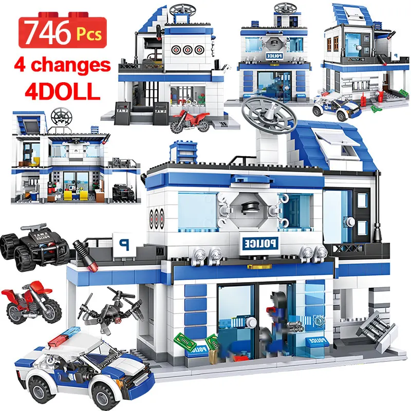 746 шт. Детский конструктор военный вертолет|Блочные конструкторы| |