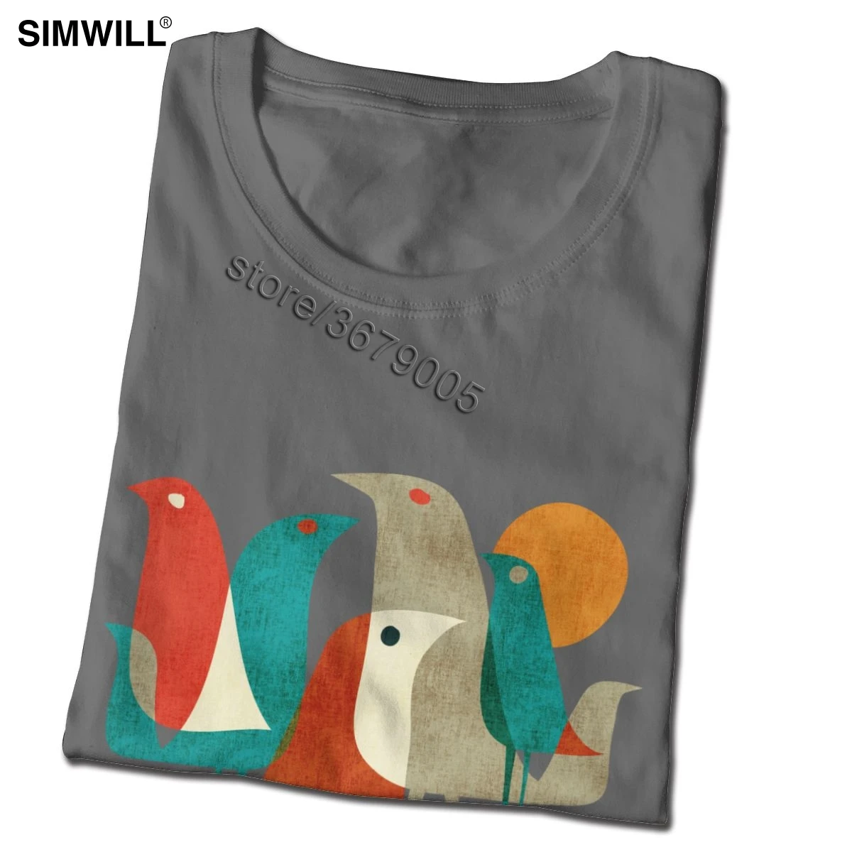 Мужская коллекция футболок с абстрактным рисунком птиц трендовая винтажная