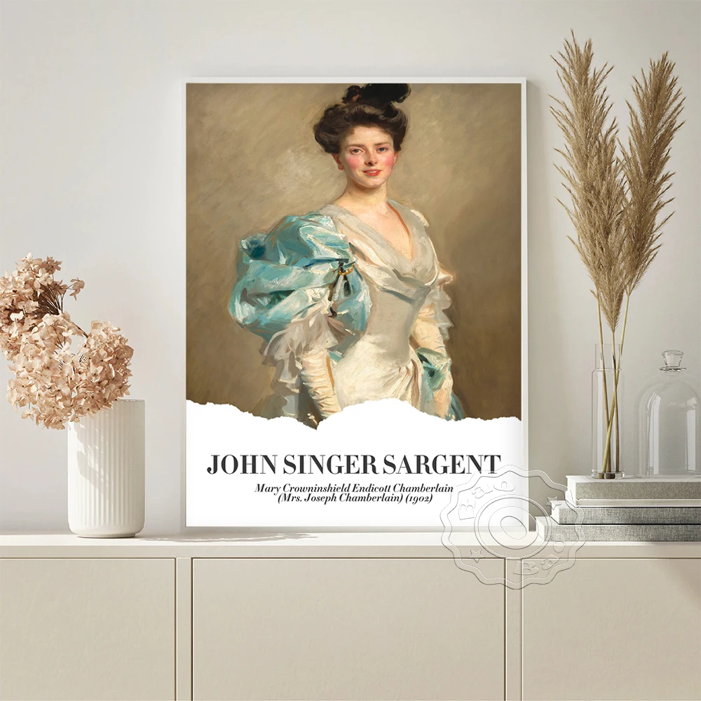 

John Singer Sargent Exhibition Museum Art Prints Poster Woman Portrait Retro Canvas Painting Wall Stickers Living Room Decor