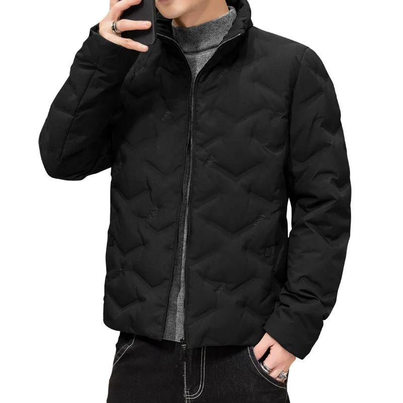 Men's Zipper High Collar Casual Thick Coat Warm Thick Men's Jacket Men's Cotton Padded Jacket Men's Clothing