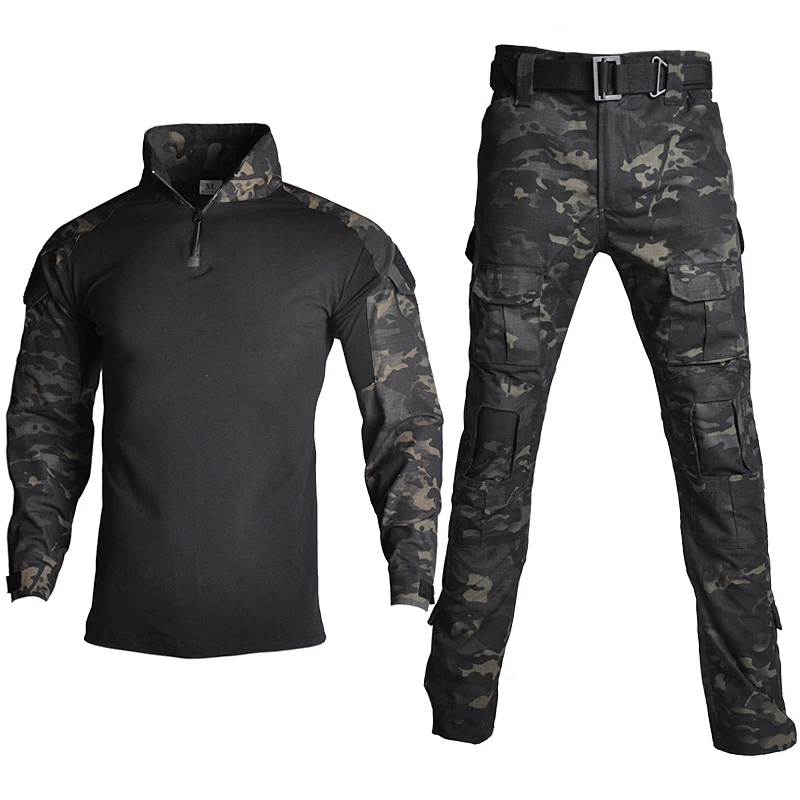Военная тактическая Униформа армии США боевой BDU Мультикам черный страйкбол Gen2
