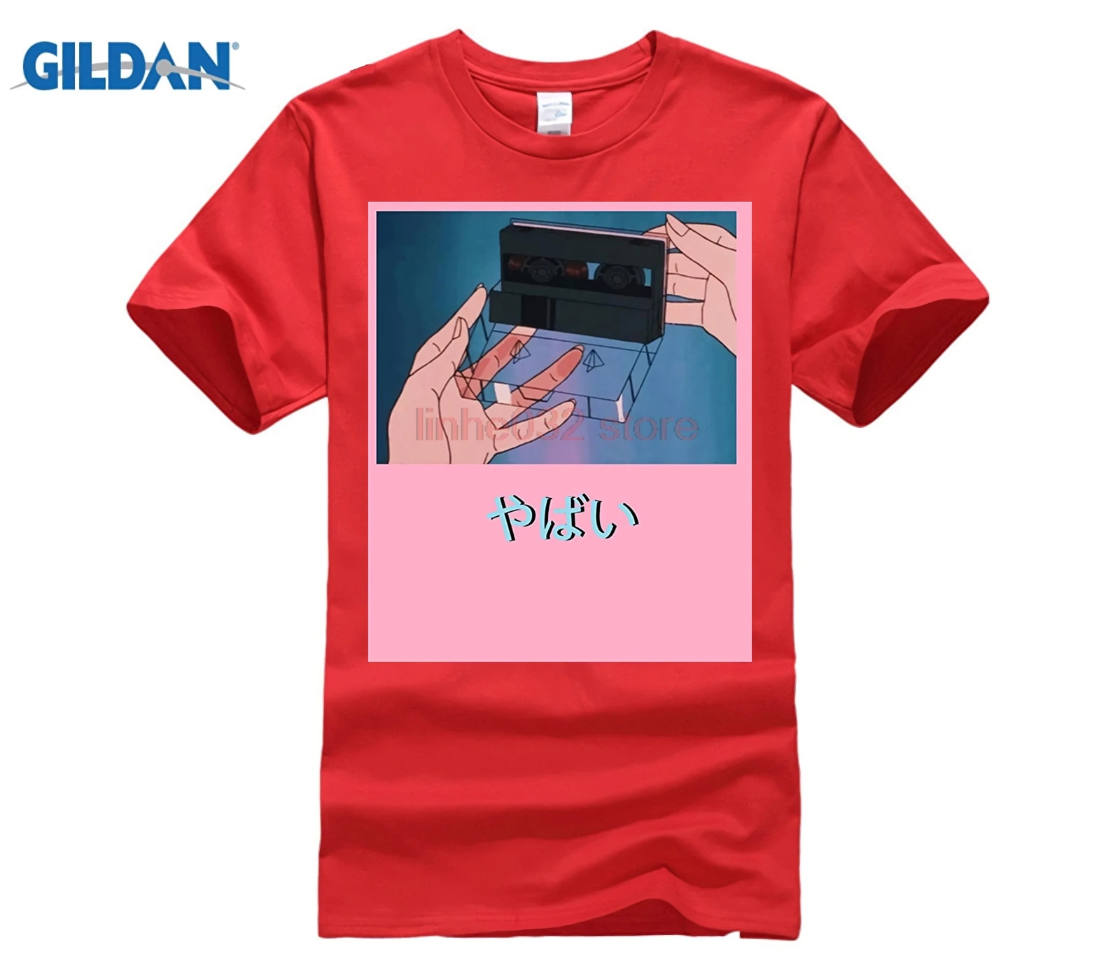 GILDAN YABAI SLANG TAPE эстетика VAPORWAVE Япония скейт 4 Чан 2018 летняя новая брендовая футболка