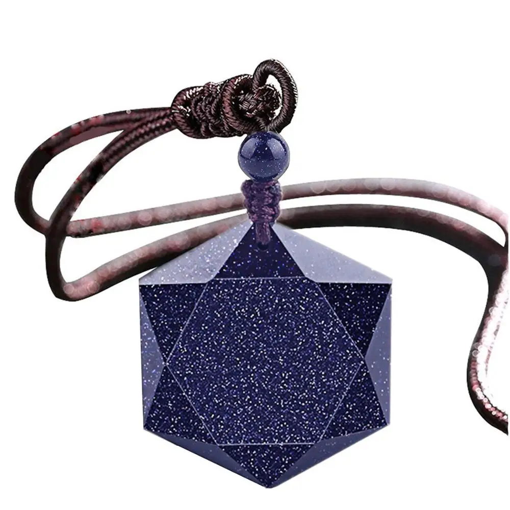 100% натуральный голубой песчаник кварц вспышка свет драгоценный камень-подвеска