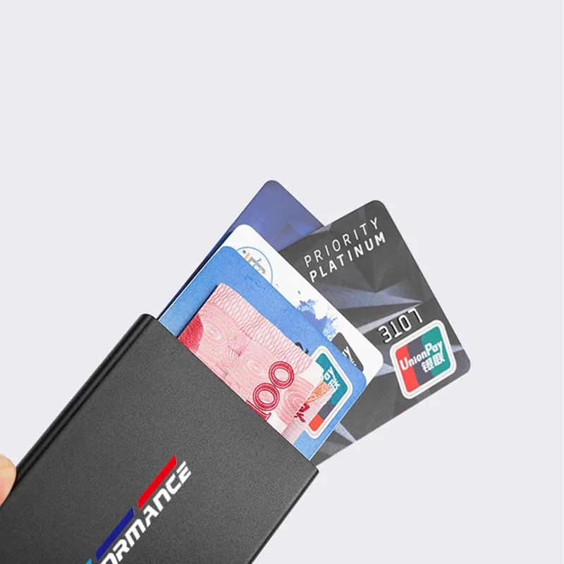 Смарт Чехол бумажник тонкий ID карты RFID автоматически металлический держатель