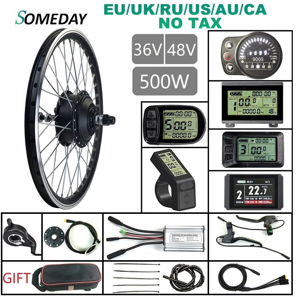SOMEDAY Whole Warterproof Plug 36V/48V 500W Electric Bicycle Conversion Kit Rear Drive Hub Motor Wheel with Cassette | Спорт и