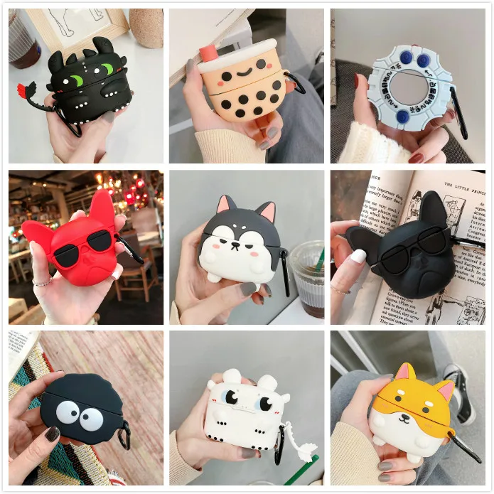 

3D Headset Cases For Huawei FreeBuds Pro Cute Cartoon Dog Bubble Tea Earphone Case for Freebuds 4 Pro Fashion Soft Cover Funda