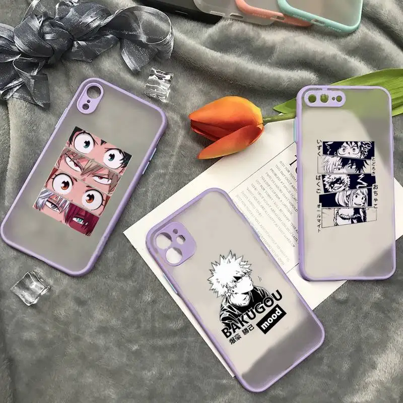 

My hero academia deku bakugou Boku Phone Case matte transparent For iphone 7 8 11 12 plus mini x xs xr pro max cover