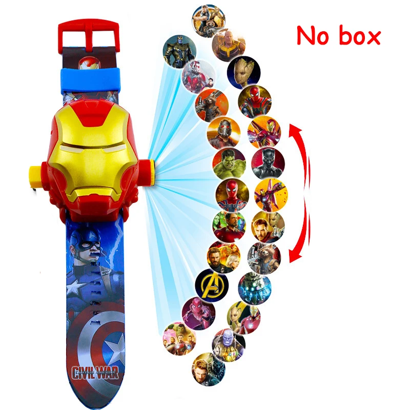 Ironman tx opp Мстители 3D проекционные часы игрушки для детей мультфильм шаблон капитан Железный человек Халк ребенок мальчик девочка Фигурки игрушки рождественские подарки - Цвет: Ironman tx opp