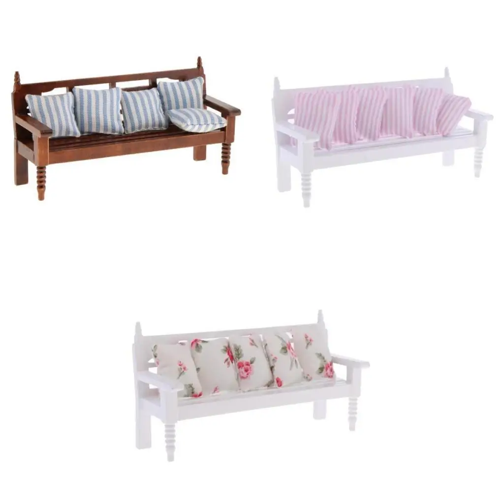 

Prettyia European 1/12 Dollhouse Miniature Furniture Wood/Metal Bed Sofa Table