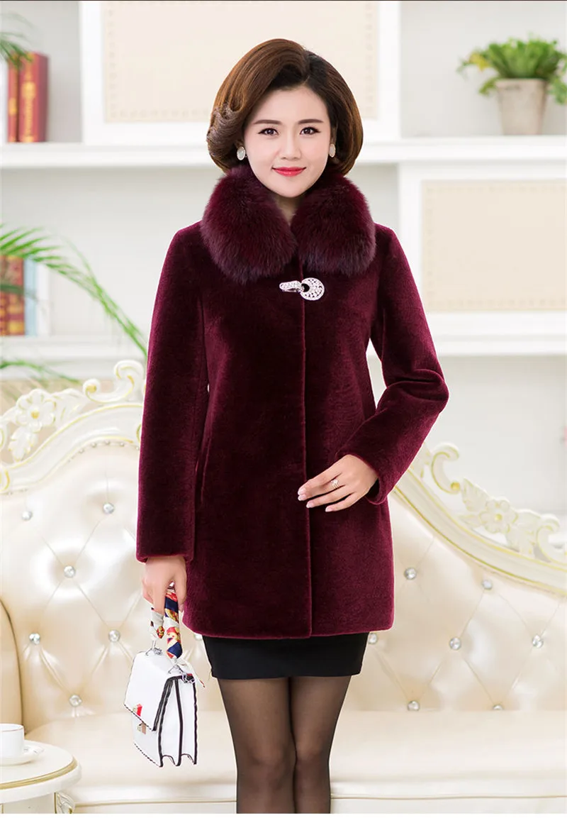 Новинка 2022 шуба женская зимняя из меха норки пальто с воротником лисьего для мамы