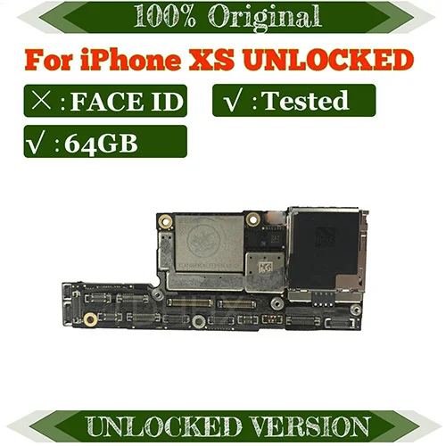 64GB without face id Оригинальная материнская плата для iphone XS Бесплатный iCloud для iphone xs материнская плата с системой IOS материнская плата FACE ID да нет - Цвет: 64GB without face id
