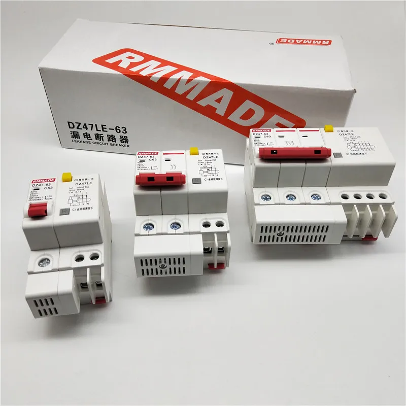 

AC220V-400V DZ47LE-63 1P 2P 3P 4P 6A 10A 16A 20A 25A 32A 40A 50A 63A residual current earth leakage protection circuit breaker