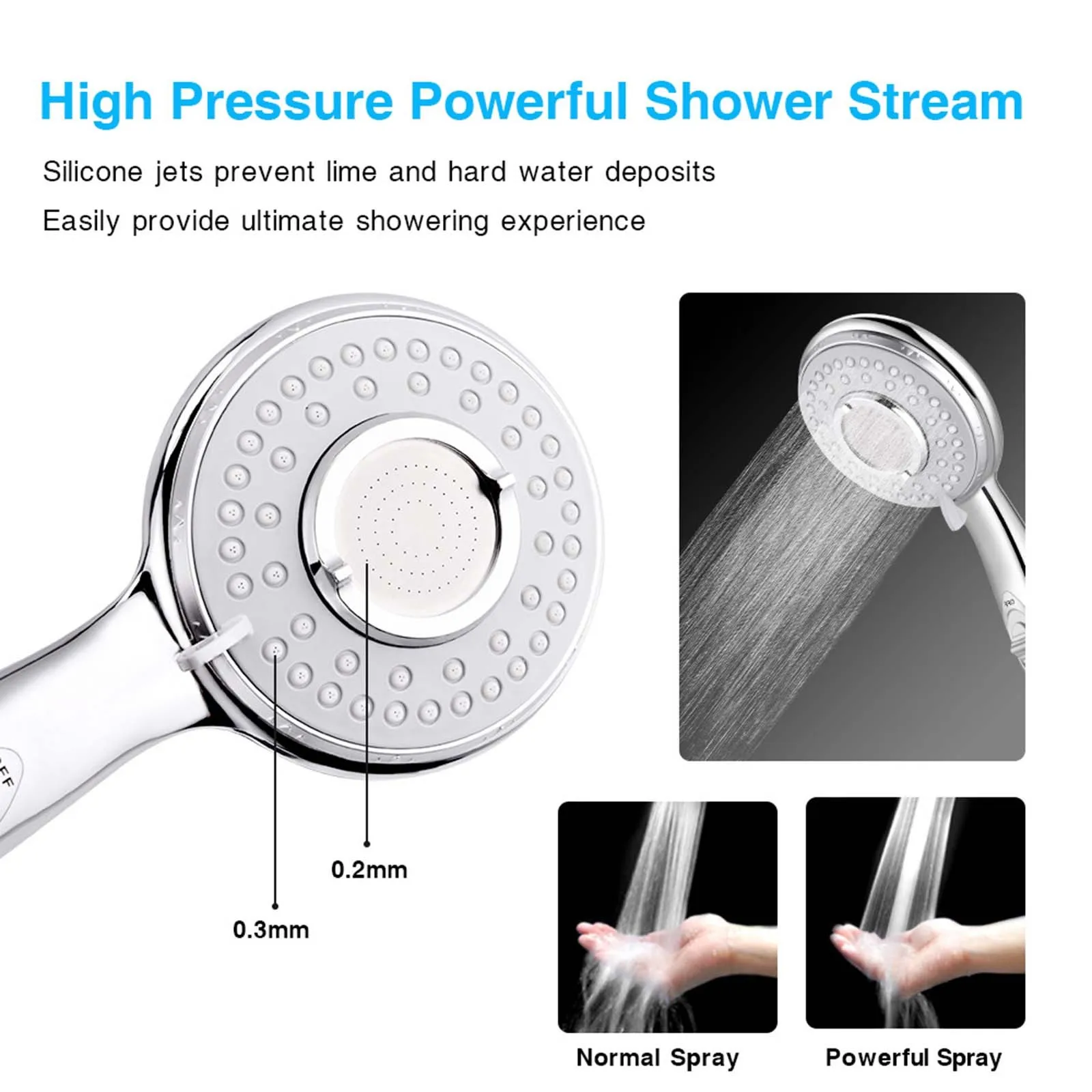 

Shower Head Hand Five-speed Adjustable Bathroom Accessories Showerhead Set Household Bathroom Shower Head Bath Accessories Q40